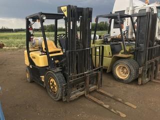 Daewoo G25-S 5,000lbs Capacity LPG Forklift. 3-stage Mast, Side Shift, Pneumatic Tires, Showing 4,248hrs. **BEING USED FOR LOADOUT, CANNOT BE REMOVED UNTIL WED. AUG 15 @ 3PM.**