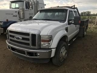 2008 Ford F450 Super Duty Lariat Supercrew Cab 1-ton Dually Deck Truck. Showing 226,908kms. VIN 1FTXW43R68EB22679.