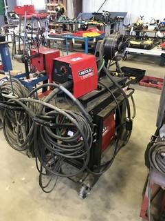 Lincoln Electric Invertec V350 Pro Multi-Process Welder w/ Lincoln LF-72 Wire Feed and Cart. 