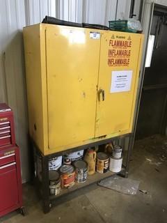 JustRite 2-door Flammable Storage Cabinet w/ Contents and Stand. 