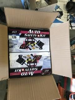 Lot of 2 Safemate 60-pc Auto Safety Kits. **NEW, UNUSED**