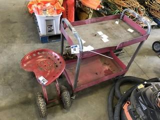Lot of Shop Cart and Mobile Stool. 