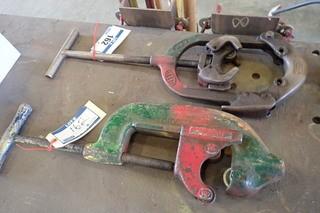 Lot of Ridgid Pipe Cutter and Reed No.4 Pipe Cutter. 