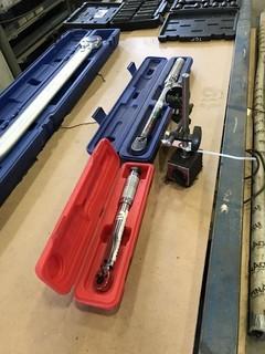 Lot of 20-100lbs/ft Torque Wrench, Procore 35-185lbs/ft Torque Wrench and Magnetic Stand. 