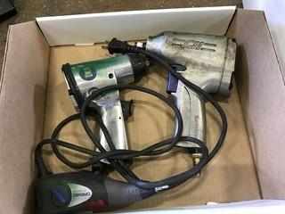 Lot of Campbell Hausfield 3/8" Pneumatic Impact and Power Fist 3/8" Pneumatic Impact and Dremel Electric Engraver.