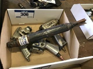 Lot of Campbell Hausfield 3/8" Pneumatic Impact, Power Fist  3/8" Pneumatic Impact, Pneumatic Welding Bead Deburrer and Devilbis Pneumatic Spray Gun.