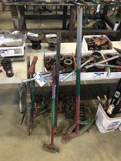 Lot of 4 Pipe Benders and 4 Alignment Clamps.