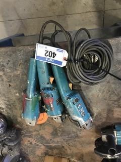 Lot 3 Makita 5" Angle Grinders.