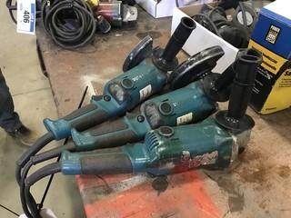 Lot 3 Makita 5" Angle Grinders.