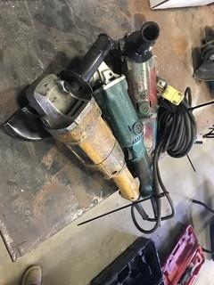 Lot 2 Makita 5" Angle Grinders and DeWalt 5" Angle Grinder.