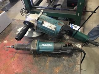 Lot of Makita 7" Angle Grinder and Die Grinder.