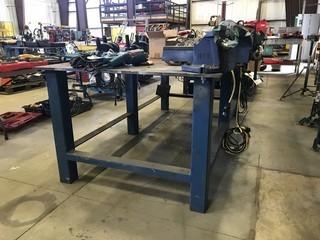 Steel Shop Bench 8'x4" w/Record 8" Vice. 