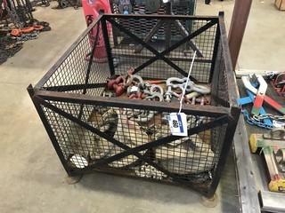 Lot of Chain Hoist, Chain Come-along, Asst. Clevises, Stacking Basket, etc. 