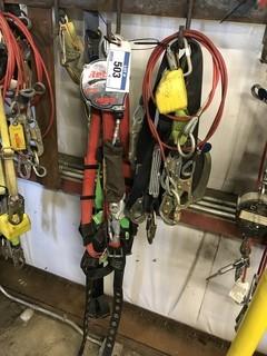 Lot of 2 Retractable Lanyards, 2 Safety Harnesses and Lanyards.