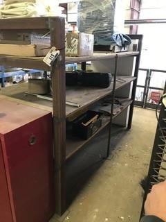 Lot of 2 Sections Heavy Duty Metal Shelving w/ Contents. 