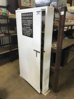 Metal Storage Cabinet and 22 Asst. Hydro Gauges.