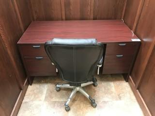 Double Pedestal Desk w/ Task Chair. 