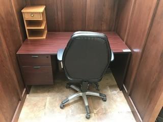 Single Pedestal Desk w/ Task Chair. 