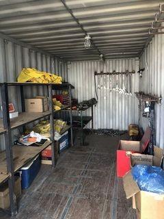 Contents of Sea Container Lot 605 including Welding Table w/Vice, Asst. Combination Wrenches, 4 Tool Boxes, etc. **NOTE: RACKING NOT INCLUDED, CONTENTS MUST BE REMOVED BY TUE. AUG 14**