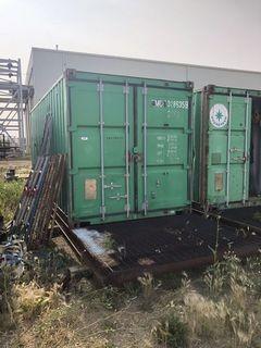 20' Skid Mounted Sea Container w/ Lighting and Racking. **NOTE: CANNOT BE REMOVED UNTIL WED. AUG 15** 