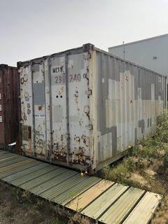 20' Sea Container w/ Contents including Tables, Folding Chairs, Asst. Office Furniture and Lockers. 