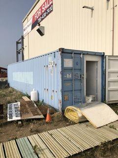 40' Sea Container Set-up as Tool Crib w/ Shelving, Lighting, Cabinet, etc. 