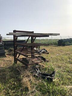 Cantilever Rack w/ Asst. Fifth Wheel Hitches and Parts. 