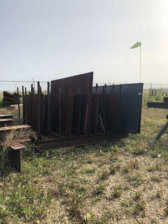 Lot of Plate Rack w/ Asst. Steel Plate. 