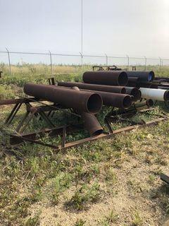 Lot of 3 Pipe Stands w/ Asst. Pipe. 