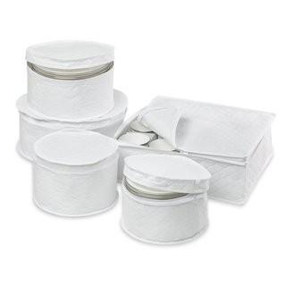 Honey Can Do 5 Piece Dinnerware Storage Set (HCD1085) - White
