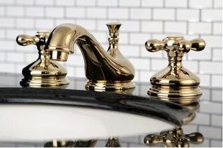Heritage Widespread Bathroom Faucet with Brass Pop-Up Drain
