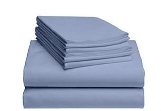 6 PC LuxClub Sheet Set Bamboo Sheets Deep Pockets 18" Eco Friendly Wrinkle Free Sheets Hypoallergenic Anti-Bacteria Machine Washable Hotel Bedding Silky Soft - Oxford Blue Queen 