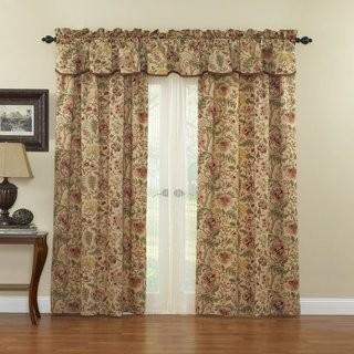 Traditions by Waverly Imperial Dress Nature/Floral Room Darkening Rod Pocket Single Curtain Panel (TADI1048) - 2 pcs / 52"Wx84"L