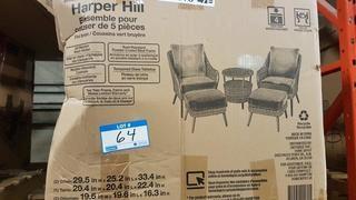Hampton Bay Harper Hill 5-Piece Chat Set  w Heather Green Cushions (1001076003)