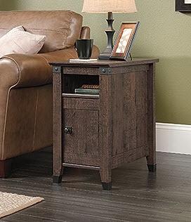 Sauder Side Table Carson Forge Collection - Coffee Oak Finish