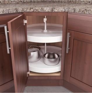 V Susan 32 inch Full Round Lazy Susan 2 Tray (FT-2821WH) - White 