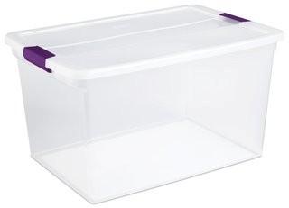Clear Plastic Storage Containers - 18" x 14" / 6 pcs