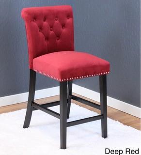 Markelo Tufted Velvet Counter Chairs (222586) - Deep Red / 2 pcs