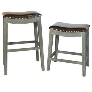 Lark Manor Laniel 25 Bar Stool (LRKM4039_24110400_24110394) - Brown / Grey / 1 pcs