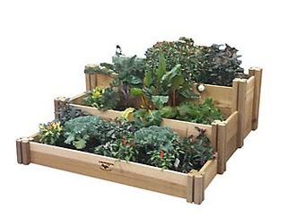 Gronomics 48-inch x 50-inch x 19-inch Multi-Level Rustic Raised Garden Bed