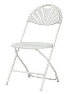 Commercial Heavy Duty Fan Back Resin Folding Chair with Comfortable Contoured Back (207026501) - White / 4 pcs