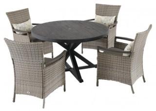 Hampton Bay Franklin Estates 5-piece All-Weather Wicker Patio Dining Set with Cushions (1001073619)