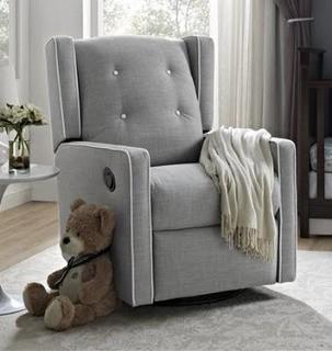 Baby Relax Mikayla Swivel Gliding Recliner - Gray