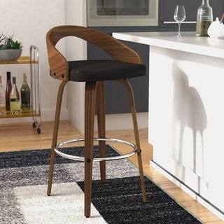 Langley Street Wright 30 Swivel Bar Stool (LGLY2687_17264973_17264974) - Walnut