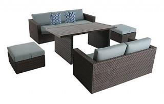 Hampton Bay - Model # FRS01567C-ST-2 - Machesney Park 5-Piece Woven Patio Conversation Set - Expresso