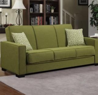 Swiger Convertible Sleeper Sofa ( BRAY2783) - Green Linen / Greek Key