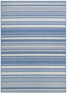 Couristan Recife Gazebo Stripe/Champagne-Blue Indoor/Outdoor Rug - 3'9 x 5'5