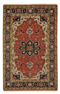 Feizy Ustad 6112f Red - Black 2' x 3' Area Rug