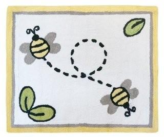 Honey Bee Hand Tufted White Area Rug - (JJD6171)