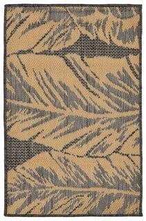 Highland Dunes Hunley Banana Leaf Gray/Beige Indoor/Outdoor Area Rug (HIDN4303_27794134) - 23" x 7'6"